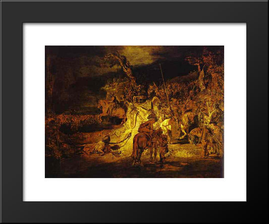 The Unity (Agreement) In The Country 20x24 Black Modern Wood Framed Art Print Poster by Rembrandt