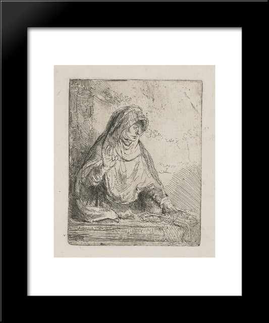 The Virgin With The Instruments Of The Passion 20x24 Black Modern Wood Framed Art Print Poster by Rembrandt