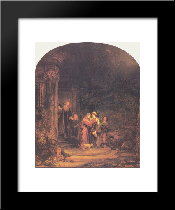 The Visitation 20x24 Black Modern Wood Framed Art Print Poster by Rembrandt