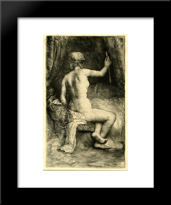 The Woman With The Arrow 20x24 Black Modern Wood Framed Art Print Poster by Rembrandt