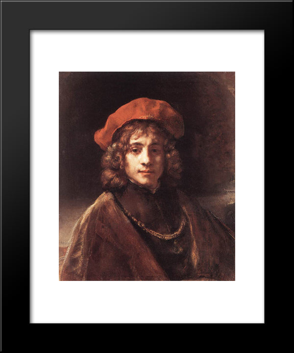 Titus, The Artist'S Son 20x24 Black Modern Wood Framed Art Print Poster by Rembrandt