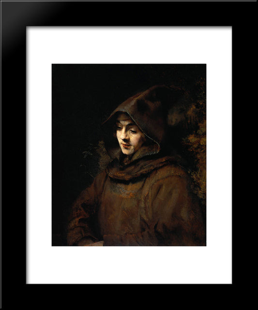 Titus Van Rijn In A Monk`S Habit 20x24 Black Modern Wood Framed Art Print Poster by Rembrandt