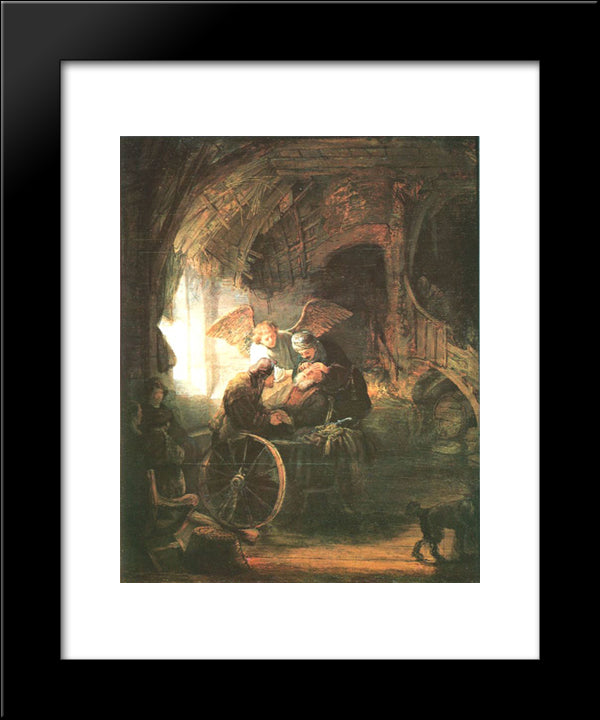 Tobias Cured With His Son 20x24 Black Modern Wood Framed Art Print Poster by Rembrandt