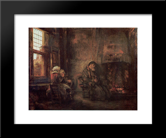 Tobit And Anna 20x24 Black Modern Wood Framed Art Print Poster by Rembrandt