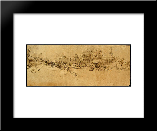 View Of Diemen 20x24 Black Modern Wood Framed Art Print Poster by Rembrandt