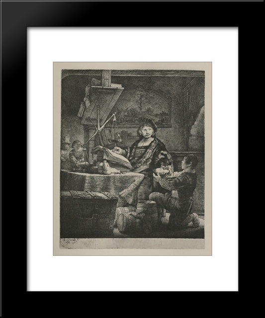 Wittenboogaert, The Gold Weigher 20x24 Black Modern Wood Framed Art Print Poster by Rembrandt