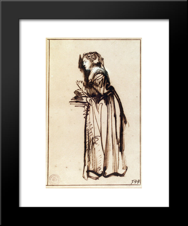 Woman Standing With Raised Hands 20x24 Black Modern Wood Framed Art Print Poster by Rembrandt