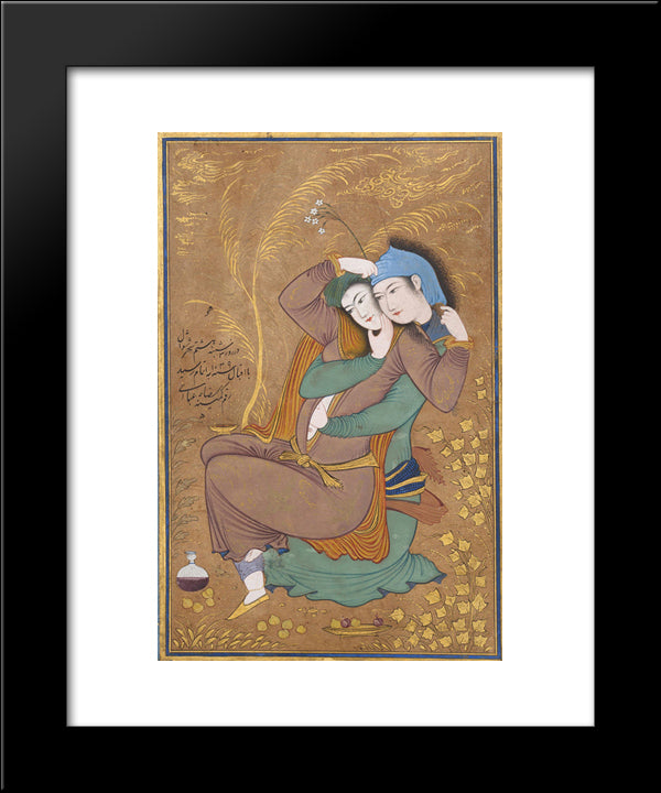 Two Lovers 20x24 Black Modern Wood Framed Art Print Poster by Abbasi, Reza