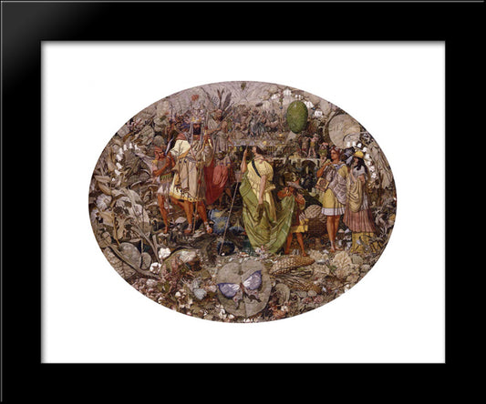 Contradiction. Oberon And Titania 20x24 Black Modern Wood Framed Art Print Poster by Dadd, Richard