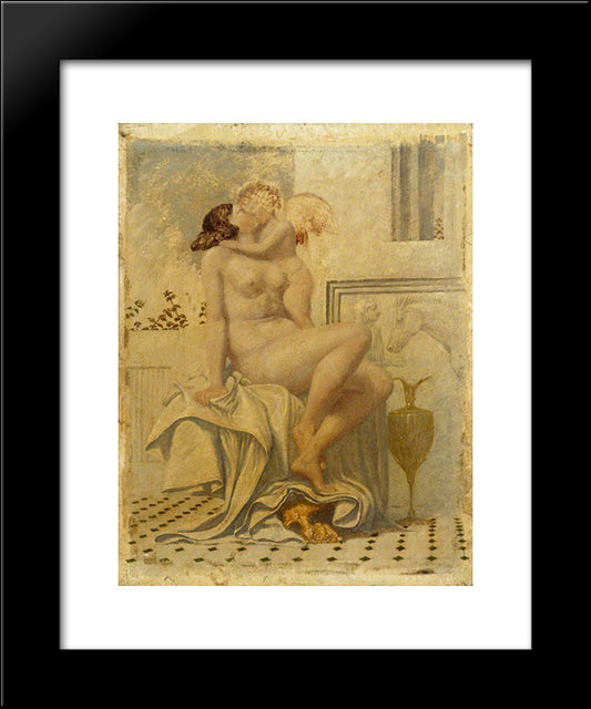 Cupid And Psyche 20x24 Black Modern Wood Framed Art Print Poster by Dadd, Richard