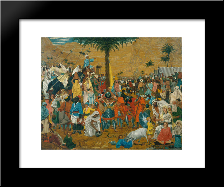 The Flight Out Of Egypt 20x24 Black Modern Wood Framed Art Print Poster by Dadd, Richard