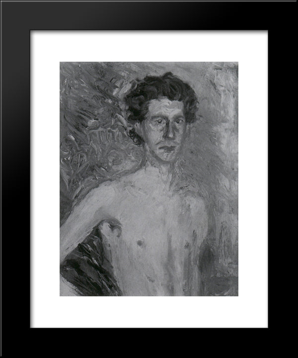 Fragment Of A Self-Portrait 20x24 Black Modern Wood Framed Art Print Poster by Gerstl, Richard