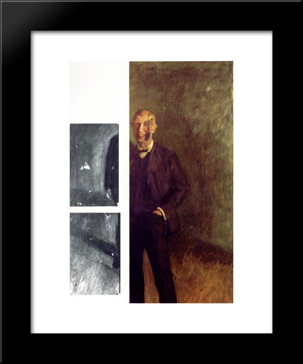 Fragment Of A Smiling Self-Portrait At Full Length 20x24 Black Modern Wood Framed Art Print Poster by Gerstl, Richard