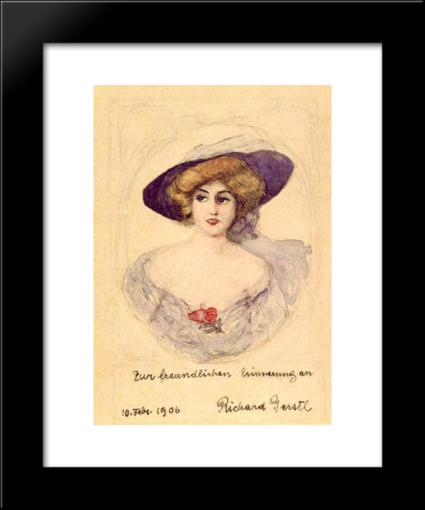 Ideal Image Of Trude Geiringer 20x24 Black Modern Wood Framed Art Print Poster by Gerstl, Richard