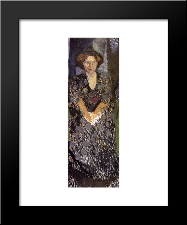 Mathilde In The Studio 20x24 Black Modern Wood Framed Art Print Poster by Gerstl, Richard