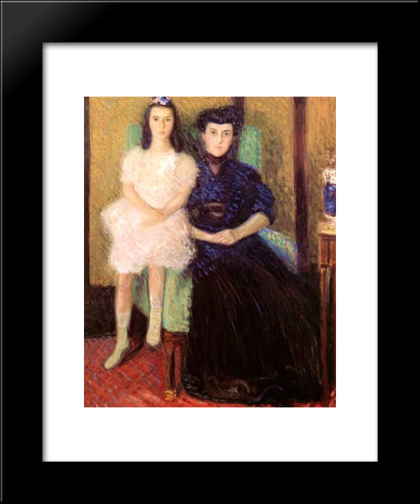 Mother And Daughter 20x24 Black Modern Wood Framed Art Print Poster by Gerstl, Richard
