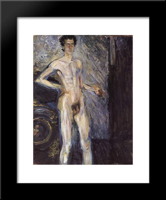 Self Portrait (Nude In A Full Figure) 20x24 Black Modern Wood Framed Art Print Poster by Gerstl, Richard