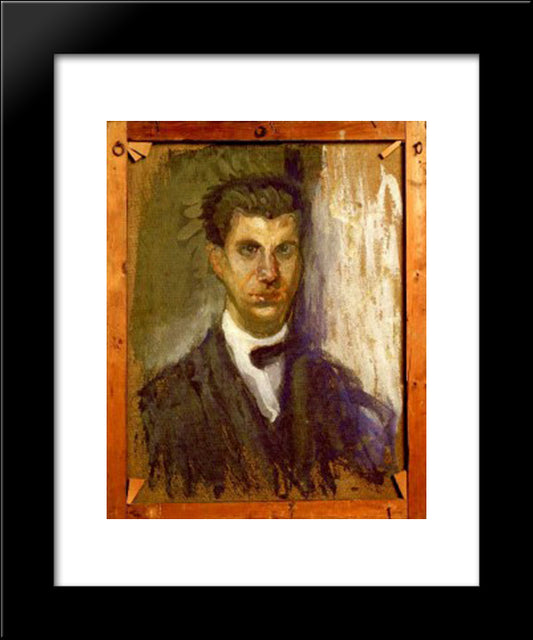 Self-Portrait (Study) 20x24 Black Modern Wood Framed Art Print Poster by Gerstl, Richard