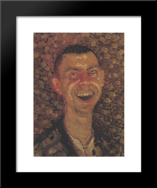 Self-Portrait Laughing 20x24 Black Modern Wood Framed Art Print Poster by Gerstl, Richard