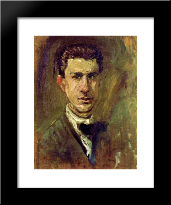 Small Self-Portrait 20x24 Black Modern Wood Framed Art Print Poster by Gerstl, Richard