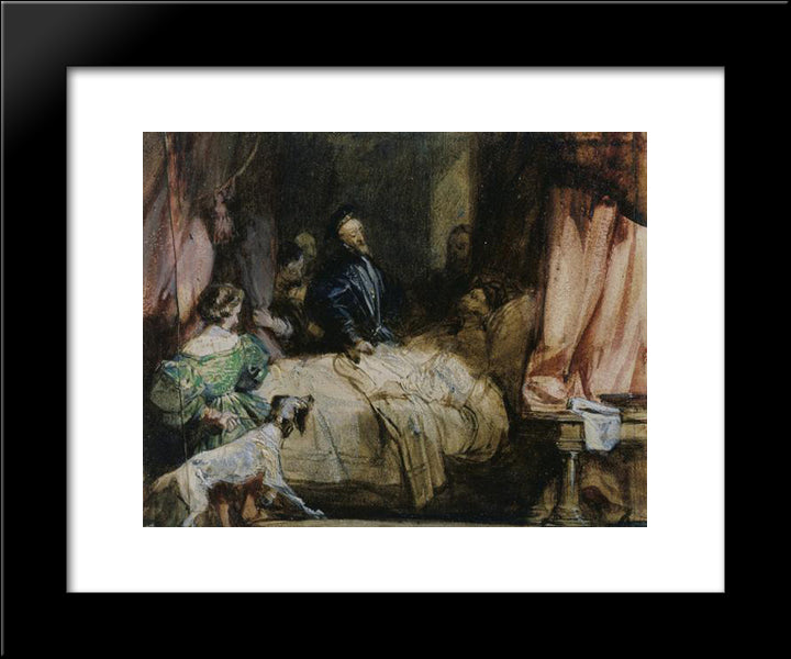 Charles V Visits Francis I After The Battle Of Pavia 20x24 Black Modern Wood Framed Art Print Poster by Bonington, Richard Parkes