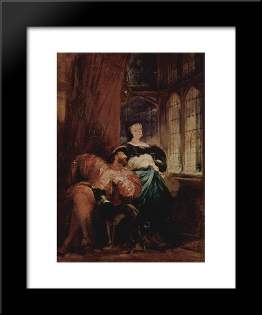 Francis I And Marguerite De Navarre 20x24 Black Modern Wood Framed Art Print Poster by Bonington, Richard Parkes