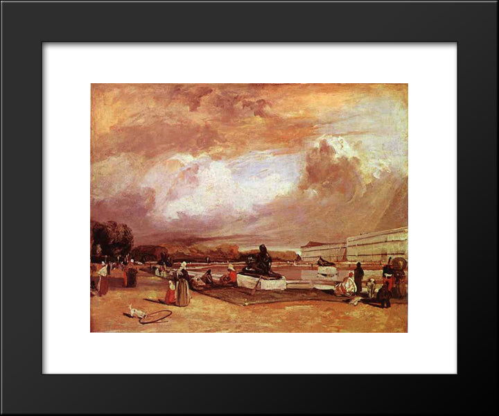 Parlerre D'Eau A Versailles 20x24 Black Modern Wood Framed Art Print Poster by Bonington, Richard Parkes