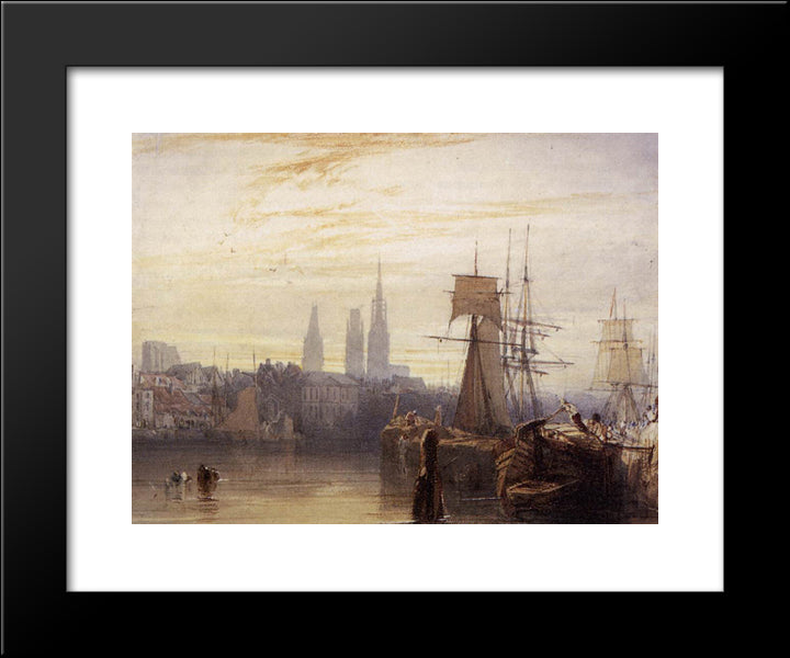 Rouen 20x24 Black Modern Wood Framed Art Print Poster by Bonington, Richard Parkes