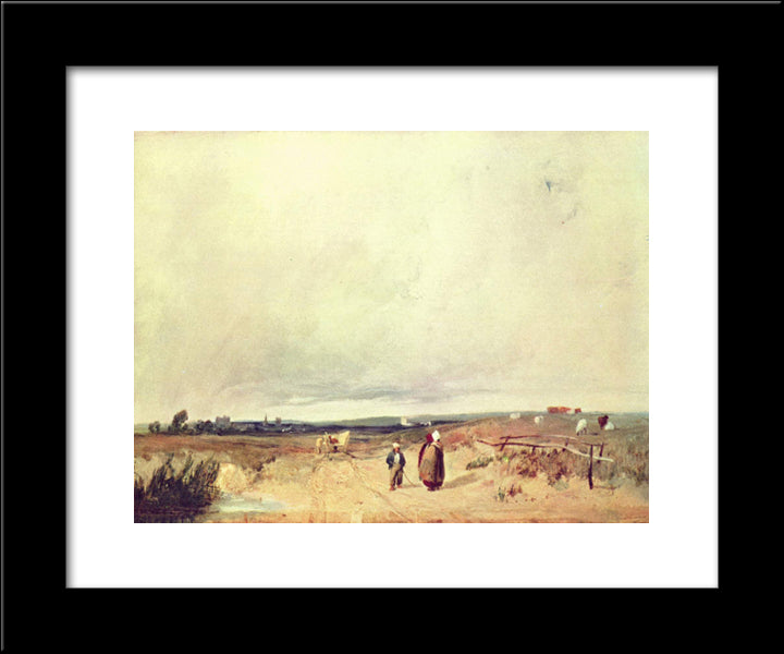 Scene In Normandy 20x24 Black Modern Wood Framed Art Print Poster by Bonington, Richard Parkes