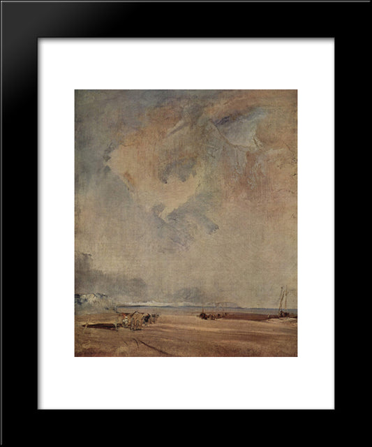 The Norman Coast 20x24 Black Modern Wood Framed Art Print Poster by Bonington, Richard Parkes