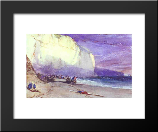 The Undercliff 20x24 Black Modern Wood Framed Art Print Poster by Bonington, Richard Parkes