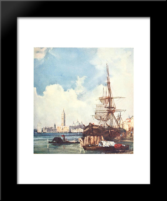 View Of Venice 20x24 Black Modern Wood Framed Art Print Poster by Bonington, Richard Parkes