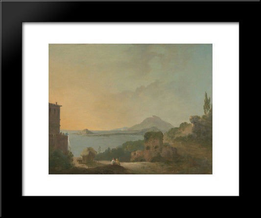 Cicero'S Villa And The Gulf Of Pozzuoli 20x24 Black Modern Wood Framed Art Print Poster by Wilson, Richard