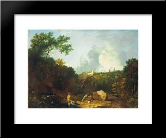 Distant View Of Maecenas' Villa, Tivoli 20x24 Black Modern Wood Framed Art Print Poster by Wilson, Richard