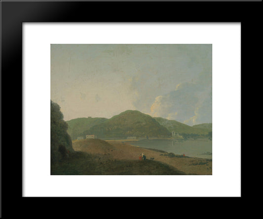 Lago D'Agnano With The Grotta Del Cane 20x24 Black Modern Wood Framed Art Print Poster by Wilson, Richard