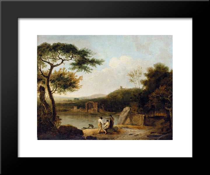 Lake Avernus I 20x24 Black Modern Wood Framed Art Print Poster by Wilson, Richard