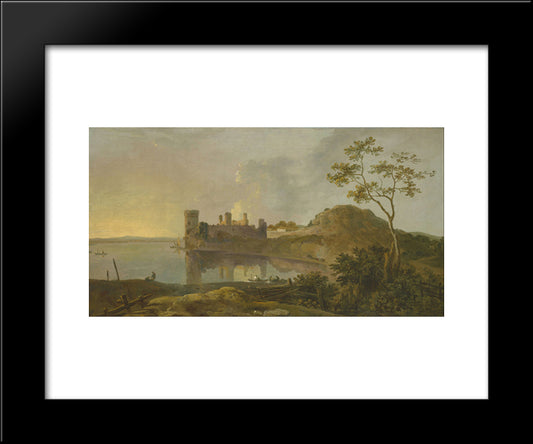 Summer Evening (Caernarvon Castle) 20x24 Black Modern Wood Framed Art Print Poster by Wilson, Richard