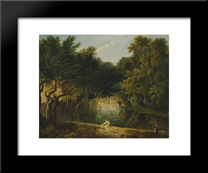 View Of The Wilderness In St. James'S Park 20x24 Black Modern Wood Framed Art Print Poster by Wilson, Richard