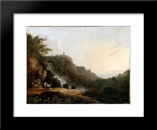 View Of Tivoli The Cascatelle And The 'Villa Of Maecenas' 20x24 Black Modern Wood Framed Art Print Poster by Wilson, Richard