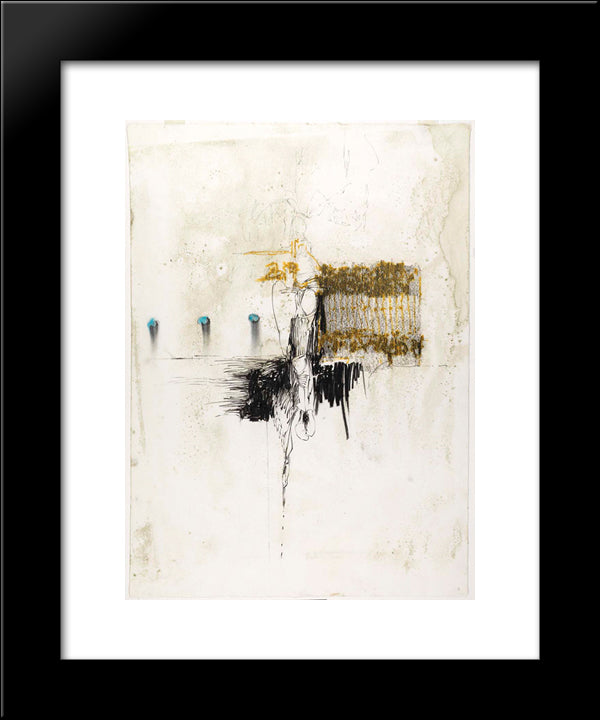 Drawing With Blue 20x24 Black Modern Wood Framed Art Print Poster by Ruben, Richards