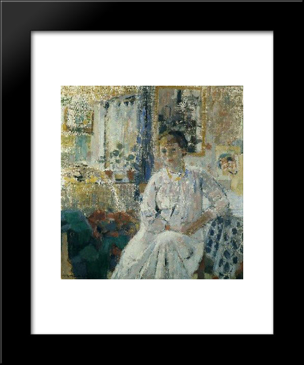 Portrait Of A Lady 20x24 Black Modern Wood Framed Art Print Poster by Wouters, Rik