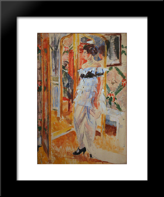 Portrait Of Mrs. Giroux 20x24 Black Modern Wood Framed Art Print Poster by Wouters, Rik