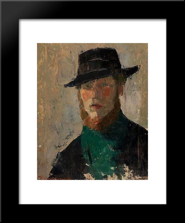 Self-Portrait 20x24 Black Modern Wood Framed Art Print Poster by Wouters, Rik