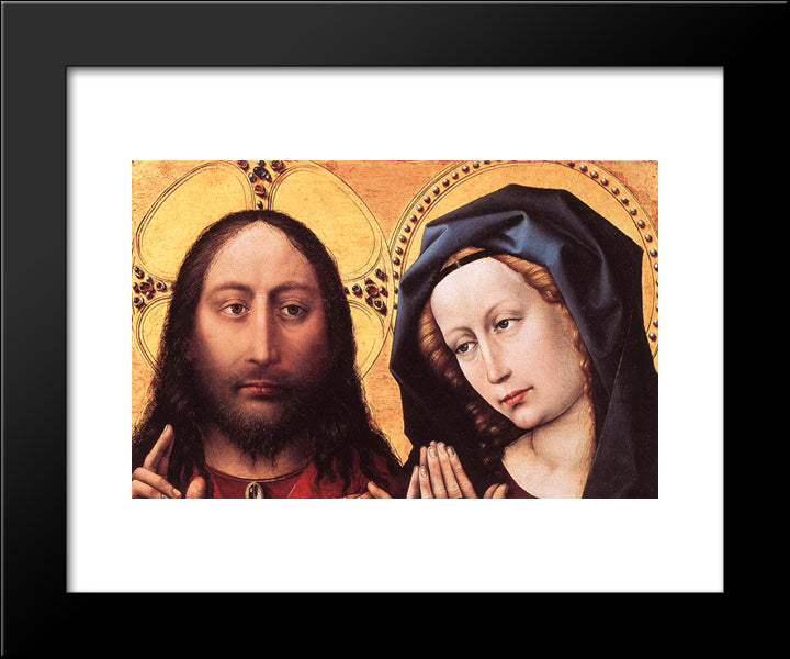 Blessing Christ And Praying Virgin 20x24 Black Modern Wood Framed Art Print Poster by Campin, Robert