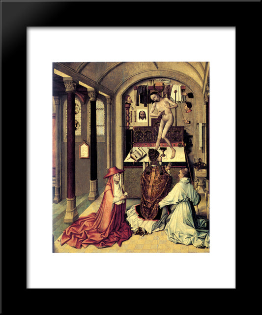Mass Of Saint Gregory 20x24 Black Modern Wood Framed Art Print Poster by Campin, Robert