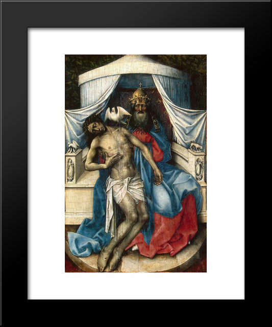 Mourning Trinity (Throne Of God) 20x24 Black Modern Wood Framed Art Print Poster by Campin, Robert