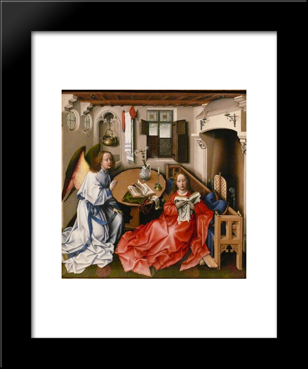 The Merode Altarpiece - The Annunciation 20x24 Black Modern Wood Framed Art Print Poster by Campin, Robert