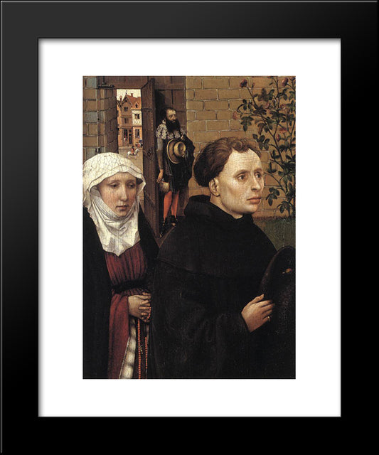The Merode Altarpiece - The Donors 20x24 Black Modern Wood Framed Art Print Poster by Campin, Robert
