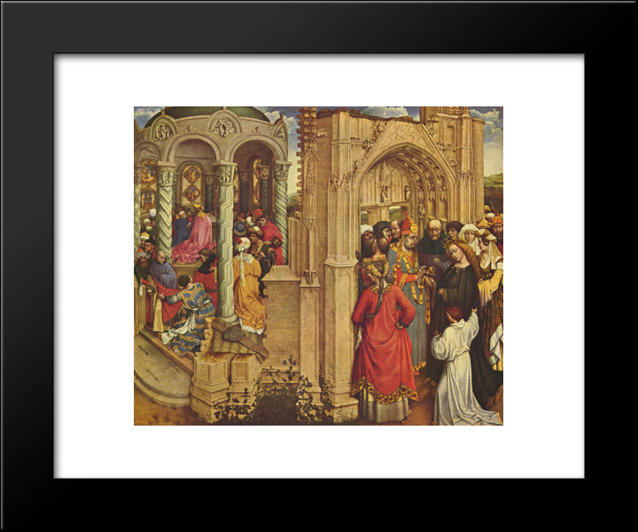The Nuptials Of The Virgin 20x24 Black Modern Wood Framed Art Print Poster by Campin, Robert