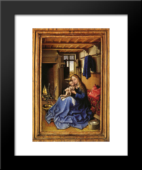 Virgin And Child In An Interior 20x24 Black Modern Wood Framed Art Print Poster by Campin, Robert